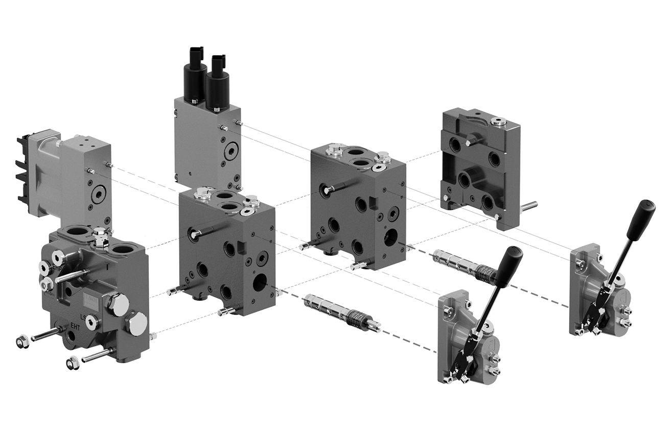 AKON hydraulic distributor assembly and spare parts
